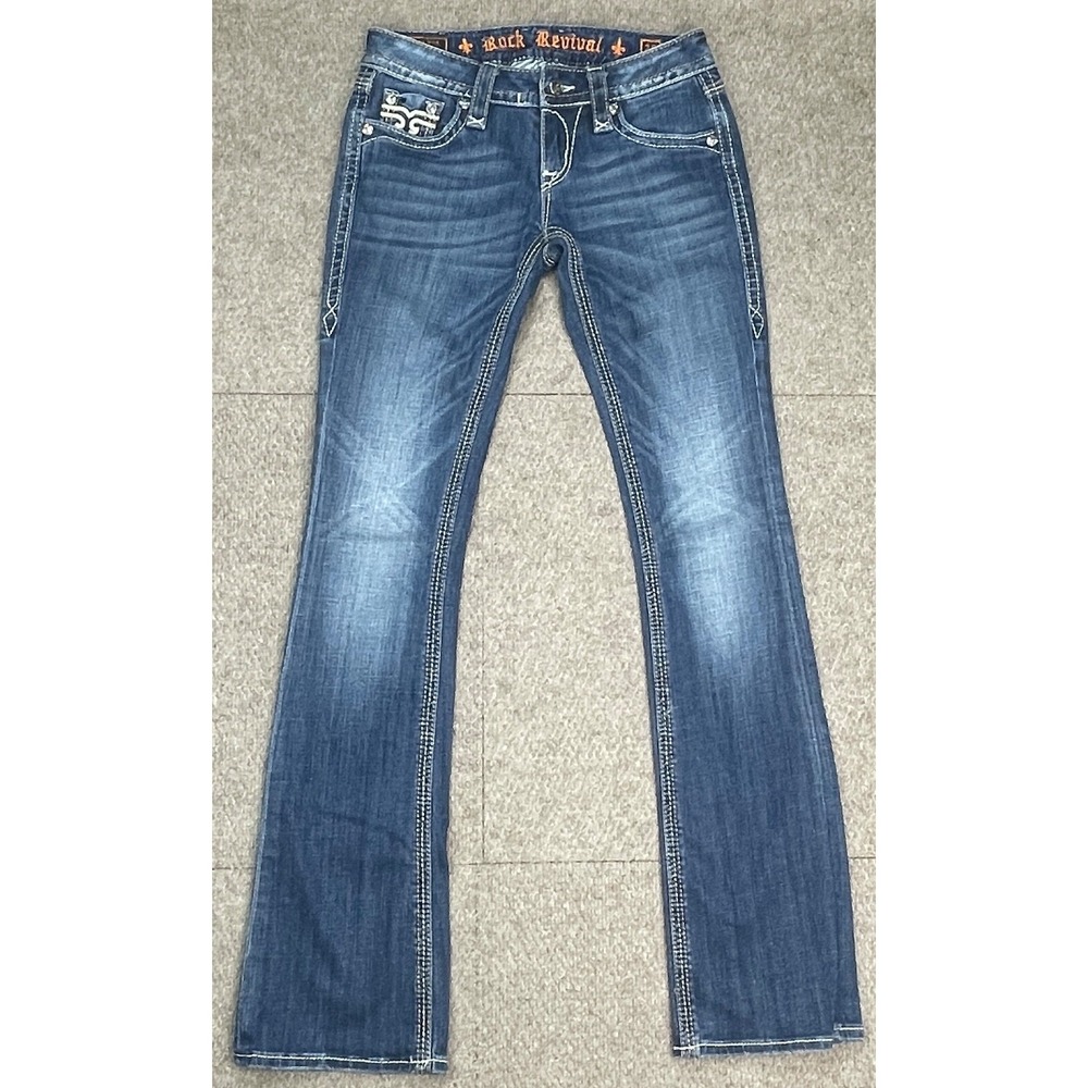 Rock Revival Cameron Boot Women's‎ Embroidered Denim Jeans Size 25